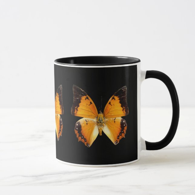 Svart Charaxes Butterfly Coffee Mugg (Höger)