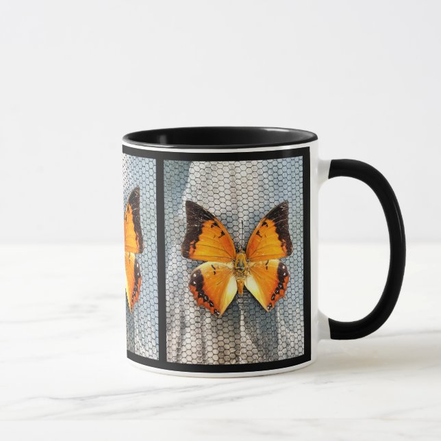 Svart Charaxes Butterfly Coffee Mugg (Höger)