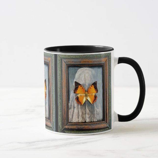 Svart Charaxes Butterfly Coffee Mugg NV2 (Höger)