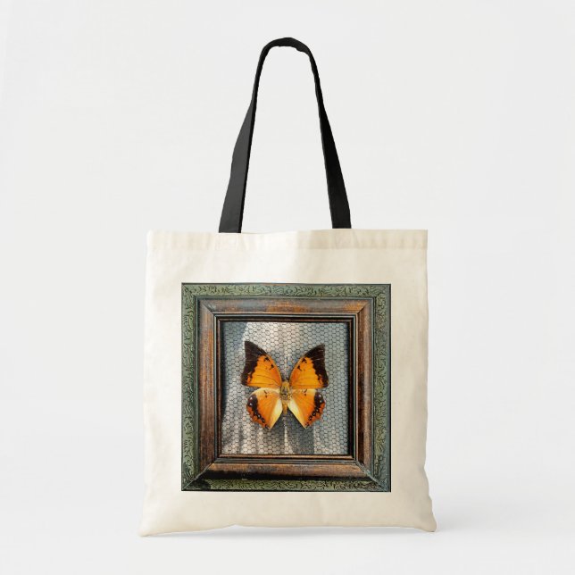 Svart charaxes Butterfly Tote Bag Tygkasse (Framsidan)