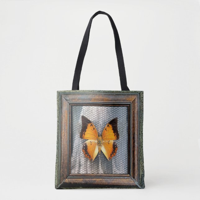 Svart charaxes Butterfly Tote Bag Tygkasse (Framsida)