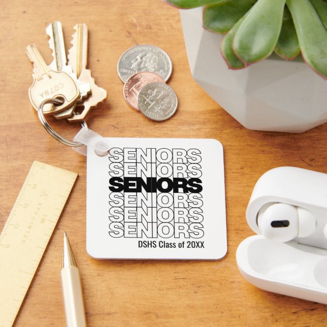 Svart chefer Seniors Keychain Nyckelring (Skrivbord)