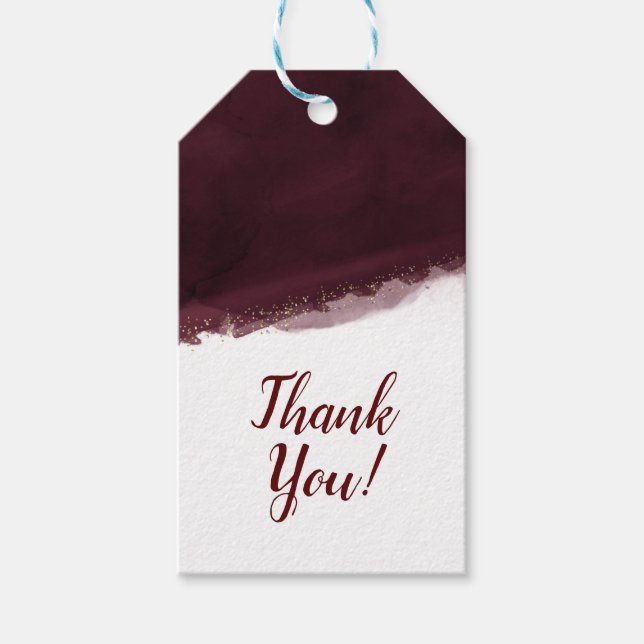 Svart Cherry Watercolor Guld Modern Elegant-förmån Presentetikett (Framsidan)