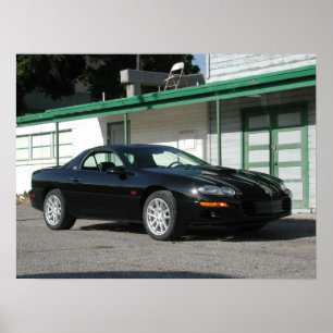 Svart Chevrolet Camaro 2001 Z28 SS Poster