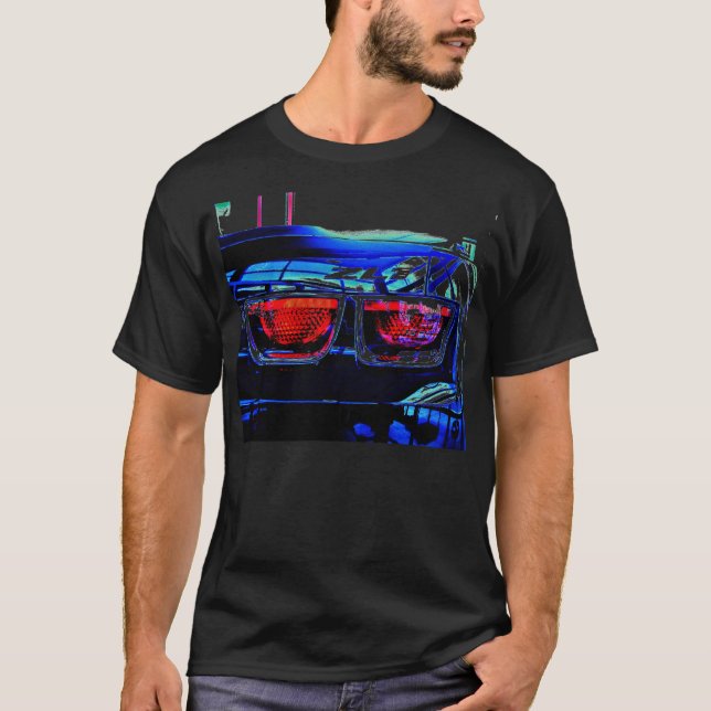 Svart Chevrolet Camaro ZL1 svanljus och dekal Tee (Framsida)