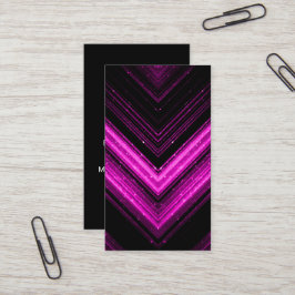 Svart chevron med tunn metallisk magenta visitkort