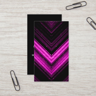 Svart chevron med tunn metallisk magenta visitkort