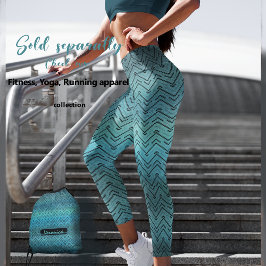 Svart Chevron-mönster med Gradient Blå Leggings