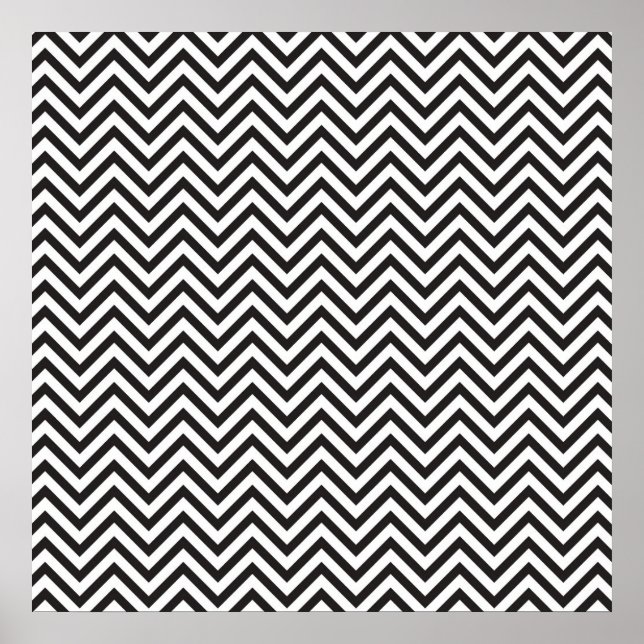 Svart Chevron-mönster Poster (Framsidan)