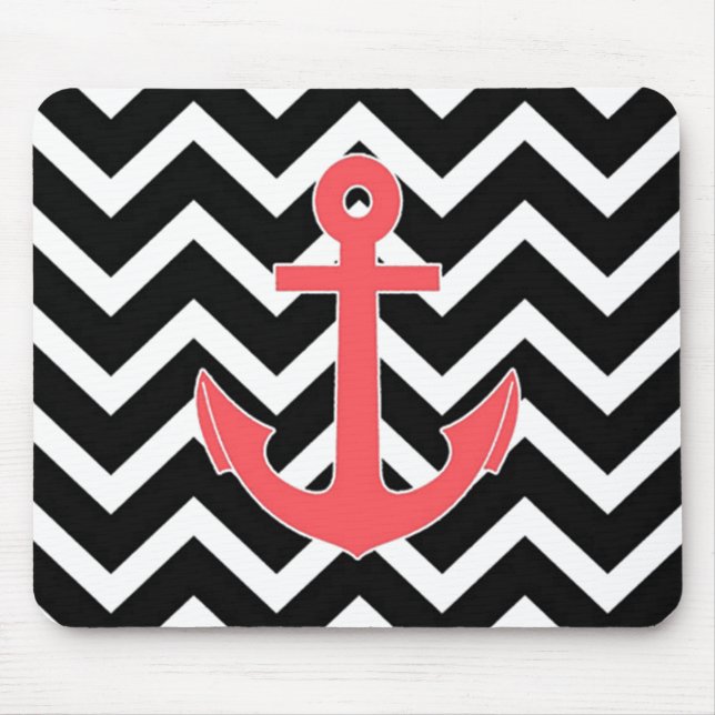 Svart Chevron Rosa Ankare Musmatta (Framsidan)