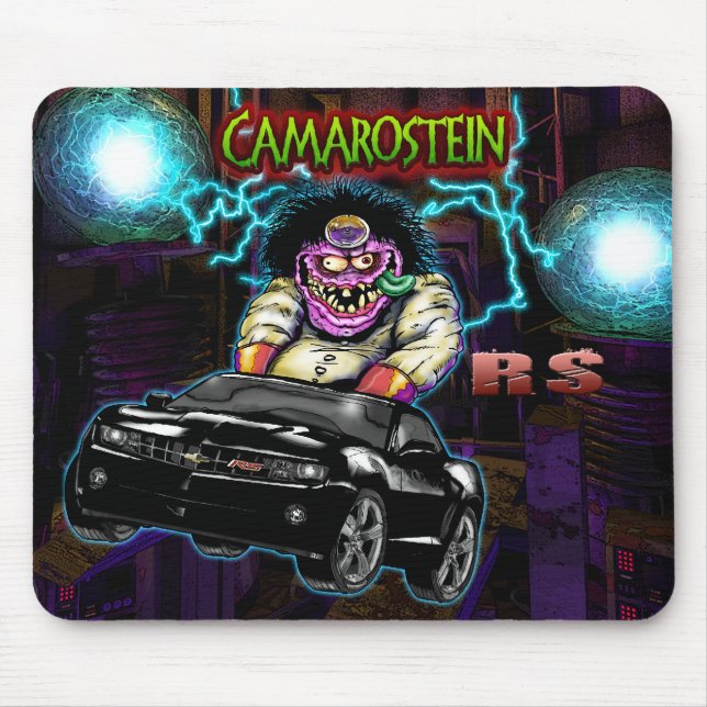Svart Chevy Camaro RS Mousepad Musmatta (Framsidan)
