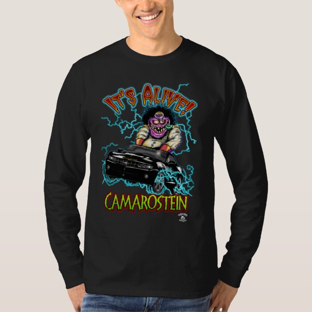 Svart Chevy Camaro SS långärmad T-shirt (Framsida)