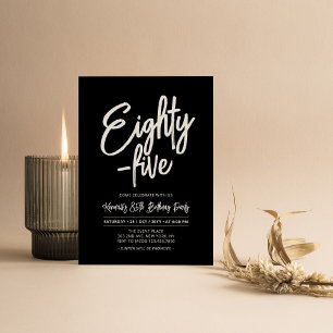 Svart   Chic 80-5 85:e Födelsedagsfesten Inbjudningar