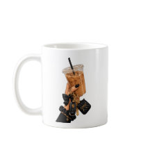 Svart Chic Estetisk Kaffe Mugg Med Is