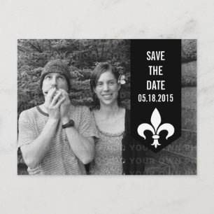 Svart Chic, färglös banderoll Spara datum vykort