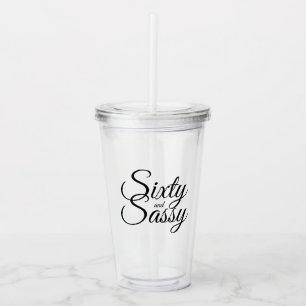 Svart chic-skript sextio Sassy 60:e födelsedagen Take Away Mugg