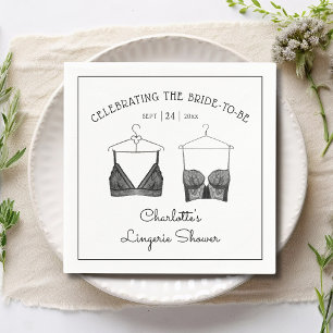 Svart Chic Snöre Watercolor Lingerie Möhippa Pappersservett