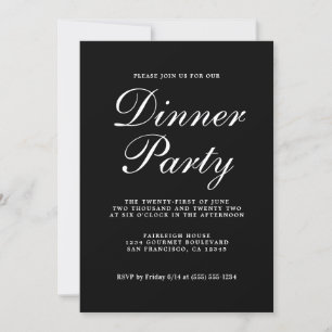 Svart Chic, svart, Party Inbjudningar