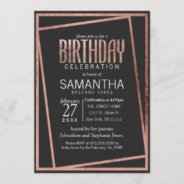 Svart Chic vid Lutningen Ro Guld Gräns vid Svarta Inbjudningar