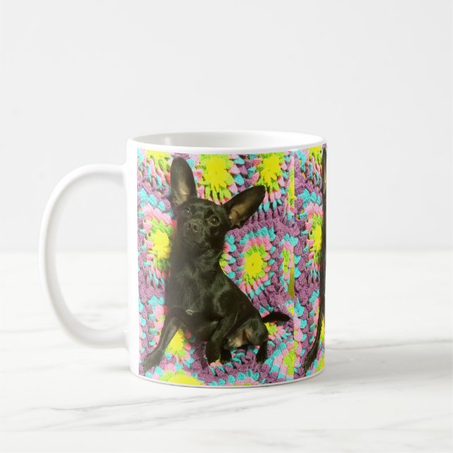Svart chihuahua kaffemugg (Vänster)