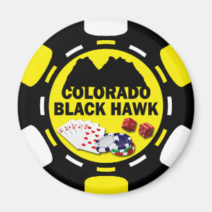 SVART CHIP FÖR HÖKCOLORADO POKER MAGNET