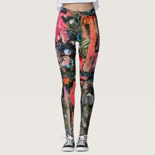SVART CHOWdamasker - See beklär och drar tillbaka Leggings