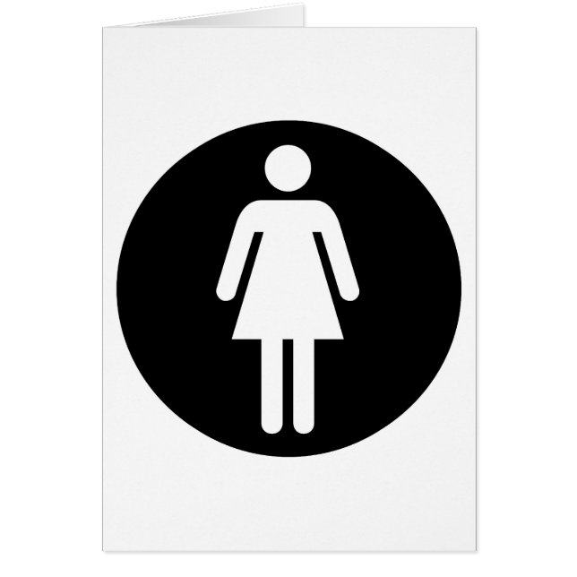 Svart cirkel för kvinnosymbol hälsningskort (Framsidan)