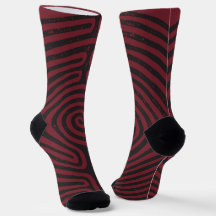 Svart cirkel labyrint (Maroon) Finkonst
