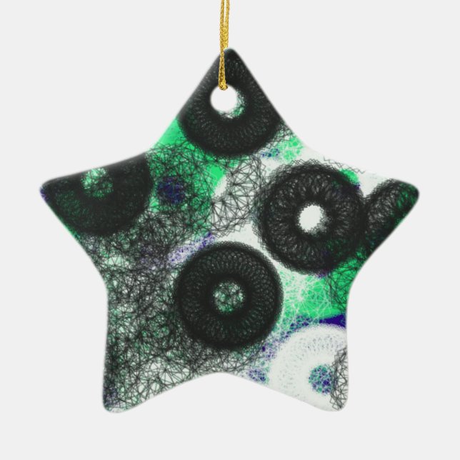 Svart cirkel, mysterium och mörk julgransprydnad keramik (Framsidan)