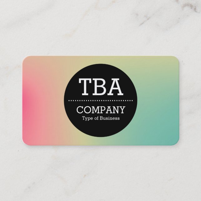 Svart cirkel v2 - Affärskortet Mjuk övertoning Visitkort (Framsida)