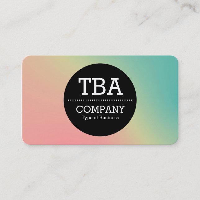 Svart cirkel v2 - Affärskortet Mjuk övertoning Visitkort (Framsida)