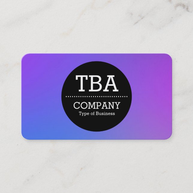 Svart cirkel v2 - Mjuk övertoning Visitkort (Framsida)