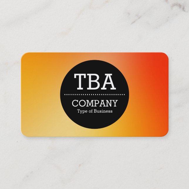 Svart cirkel v2 - Mjuk övertoning Visitkort (Framsida)