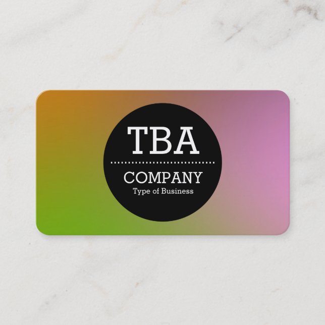 Svart cirkel v2 - Mjuk övertoning Visitkort (Framsida)