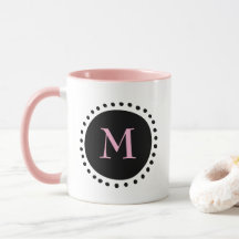 Svart Cirkelmonogram Rosa Tvåton