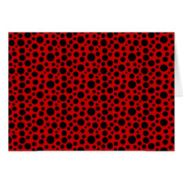 Svart cirklar med Mörk Red Hälsningskort