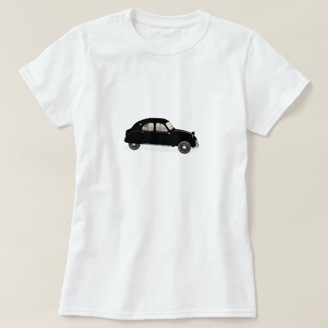 Svart Citroën 2CV Tee (Design framsida)