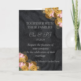 Svart Classic Elegant bröllop-inbjudan Inbjudan