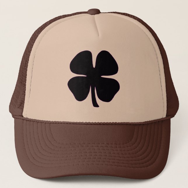 Svart Clover tan och brun skum truckerhatt Keps (Framsida)