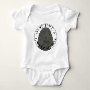 Svart Cocker Spaniel Hund Stor syster T Shirt