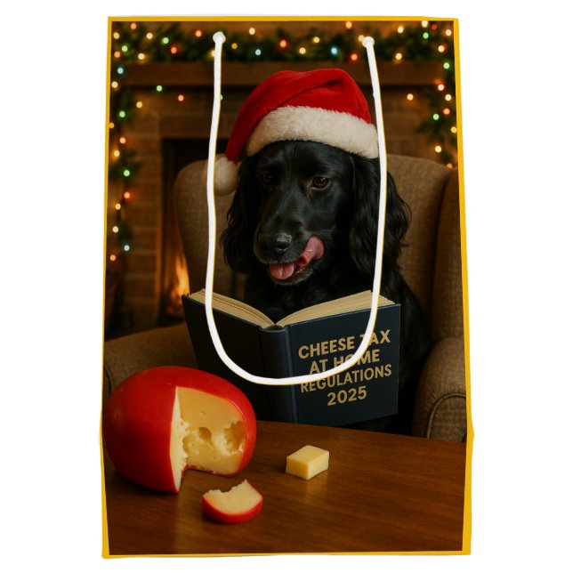 Svart Cocker Spaniel julklappspåse   (Baksidan)
