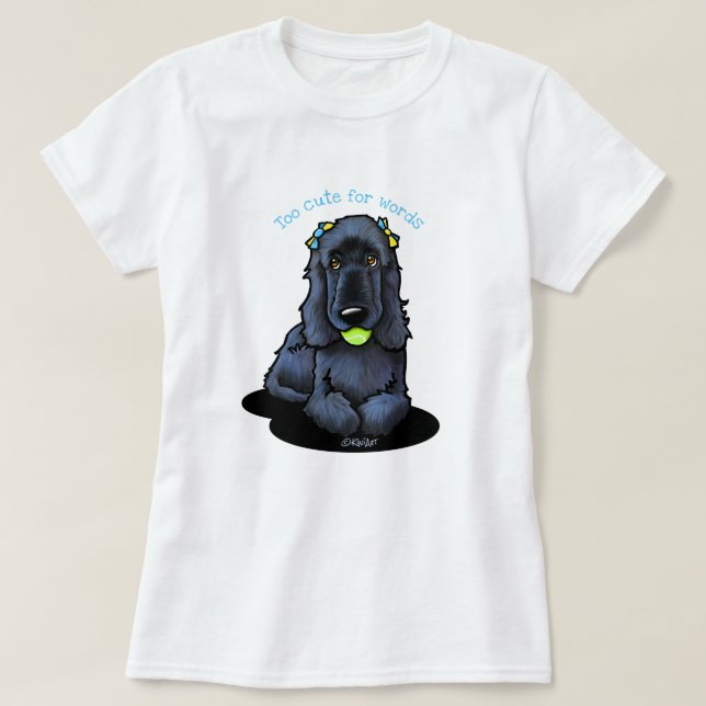 Svart Cocker Spaniel T-Shirt (Design framsida)