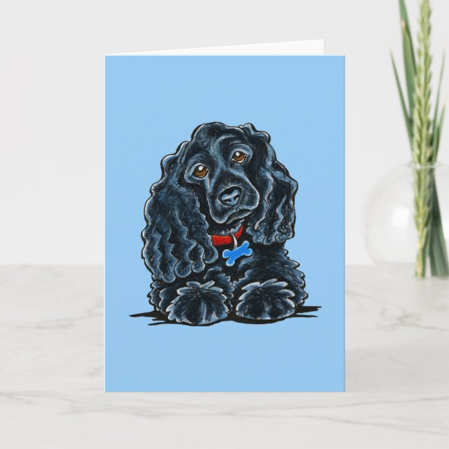 Svart cockerspanielSpaniel Fitz Kort (Framsida)