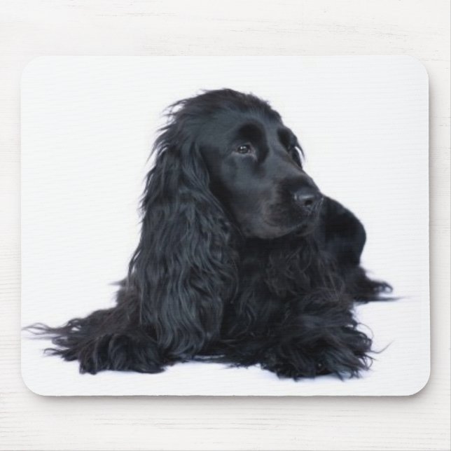 Svart cockerspanielSpaniel Mousepad Musmatta (Framsidan)