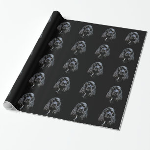 Svart cockerspanielspaniel presentpapper