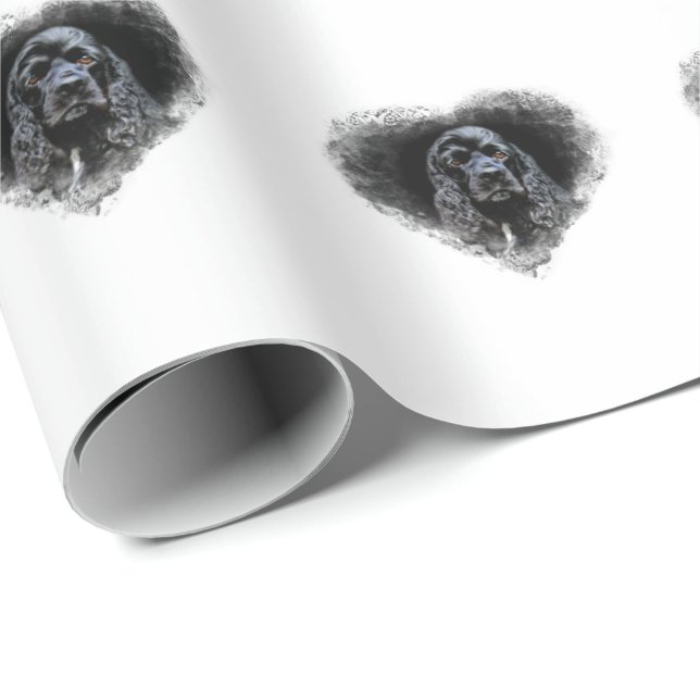 Svart cockerspanielSpanielälskare Presentpapper (Rullad Hörn)