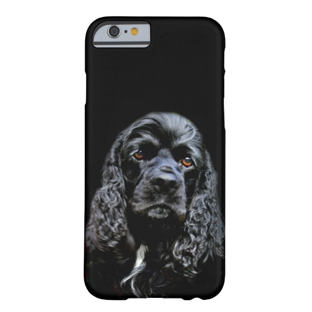 Svart cockerspanielspanielansikte Case-Mate iPhone skal (Baksidan)