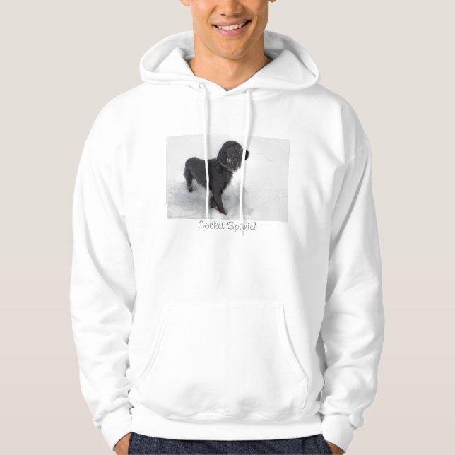 Svart cockerspanielSpanielHoodie Hoodie (Framsida)