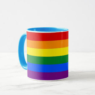 Svart Combo mugg med regnbågeprideflagga av LGBT
