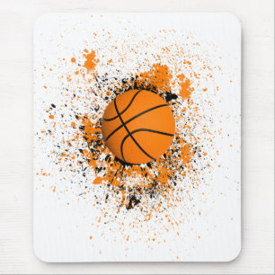 Svart Coola för Basketball Grunge Paint Splatter, Musmatta